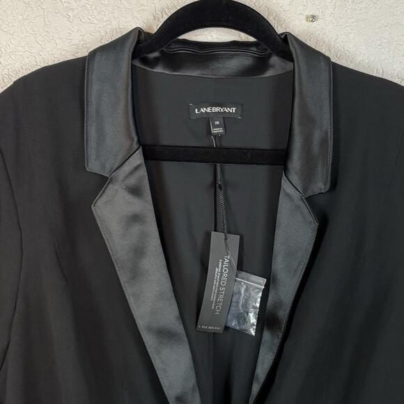 NWT Lane Bryant Blazer 26 Black Lace Up Back Stretch Career Goth Sexy NEW - Picture 5 of 7